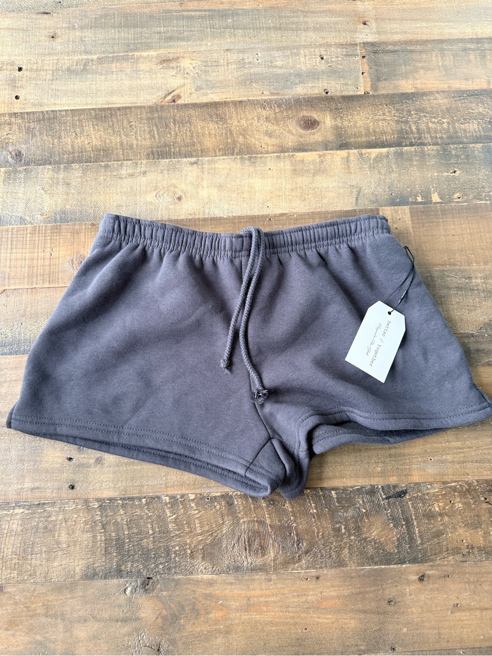 Women’s Athletic Drawstring Shorts - Light Pink and Charcoal - Picture 4 of 5